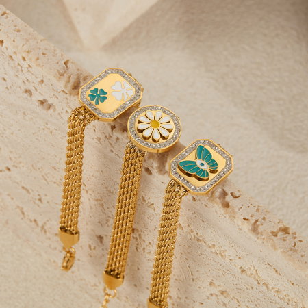 Bratara plasa inox reglabila cu margareta [4]