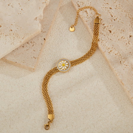 Bratara plasa inox reglabila cu margareta [10]