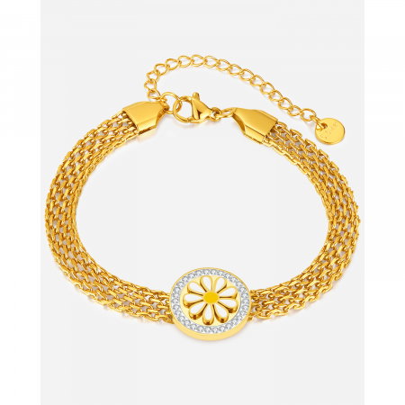 Bratara plasa inox reglabila cu margareta [14]