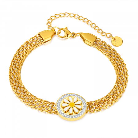 Bratara plasa inox reglabila cu margareta