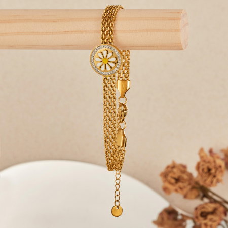 Bratara plasa inox reglabila cu margareta [12]