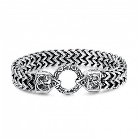 Bratara plata din inox cu ancore [0]