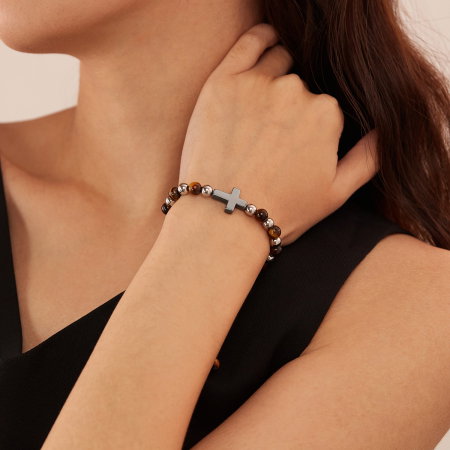 Bratara reglabila cu Ochi de Tigru si Cruce Neagra – Protectie si Echilibru [8]