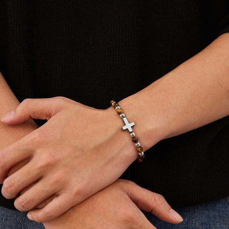 Bratara reglabila cu Ochi de Tigru si Cruce Neagra – Protectie si Echilibru [13]