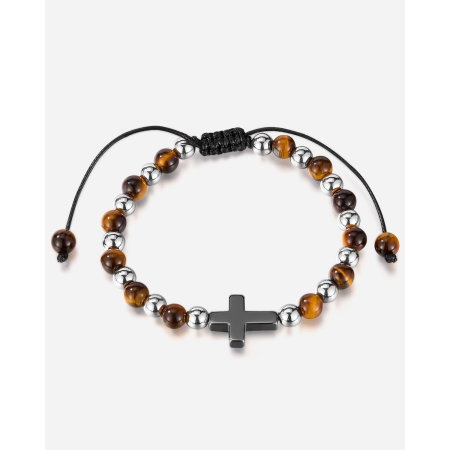 Bratara reglabila cu Ochi de Tigru si Cruce Neagra – Protectie si Echilibru [14]