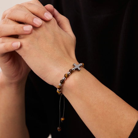 Bratara reglabila cu Ochi de Tigru si Cruce Neagra – Protectie si Echilibru [10]