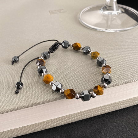 Bratara reglabila cu Ochi de Tigru si Hematit – Energie, Protectie si Echilibru [8]