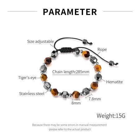Bratara reglabila cu Ochi de Tigru si Hematit – Energie, Protectie si Echilibru [7]