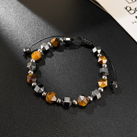 Bratara reglabila cu Ochi de Tigru si Hematit – Energie, Protectie si Echilibru [9]