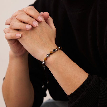 Bratara reglabila cu Ochi de Tigru si Hematit – Energie, Protectie si Echilibru [1]