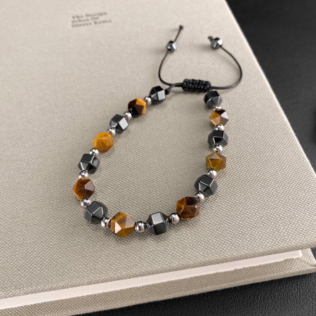 Bratara reglabila cu Ochi de Tigru si Hematit – Energie, Protectie si Echilibru [5]