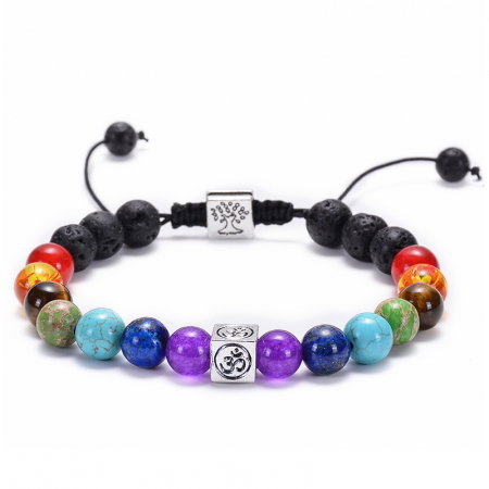 Bratara reglabila cu pietre semipretioase si accesorii cubice BLA155 [3]