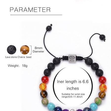 Bratara reglabila cu pietre semipretioase si accesorii cubice BLA155 [5]