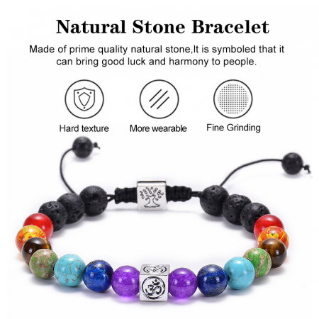 Bratara reglabila cu pietre semipretioase si accesorii cubice BLA156 [7]