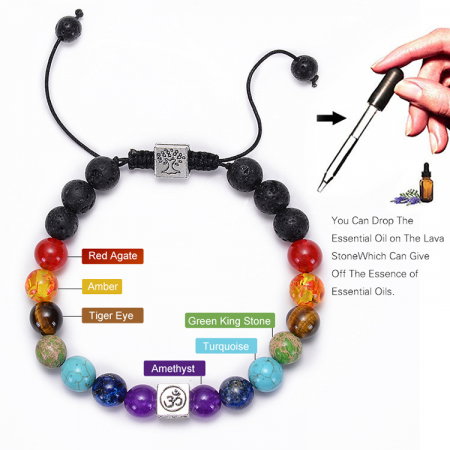 Bratara reglabila cu pietre semipretioase si accesorii cubice BLA156 [5]