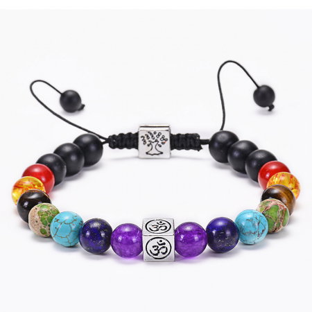 Bratara reglabila cu pietre semipretioase si accesorii cubice BLA157 [2]