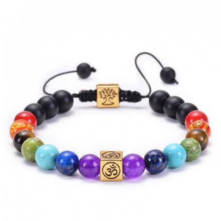 Bratara reglabila cu pietre semipretioase si accesorii cubice BLA158 [2]