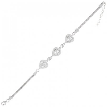 Bratara reglabila din argint 925 cu inimioare de zirconii [1]