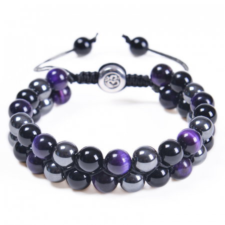 Bratara reglabila dubla cu pietre semipretioase  BLA133