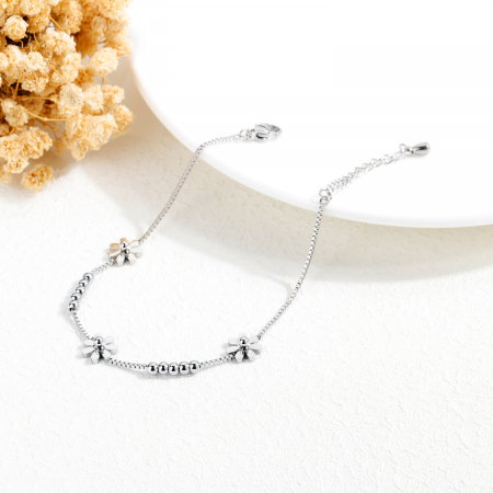 Bratara reglabila inox cu flori [2]