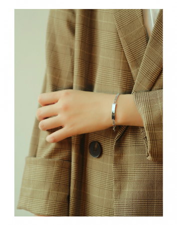 Bratara reglabila inox cu placuta [2]