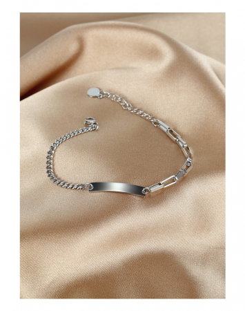 Bratara reglabila inox cu placuta [3]