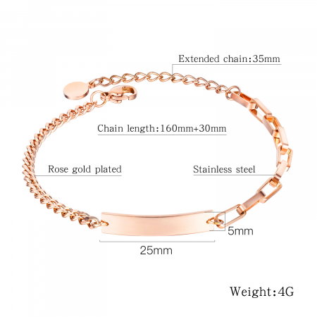 Bratara reglabila inox cu placuta [7]