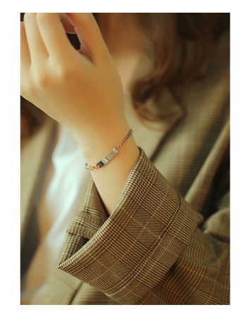 Bratara reglabila inox cu placuta [6]