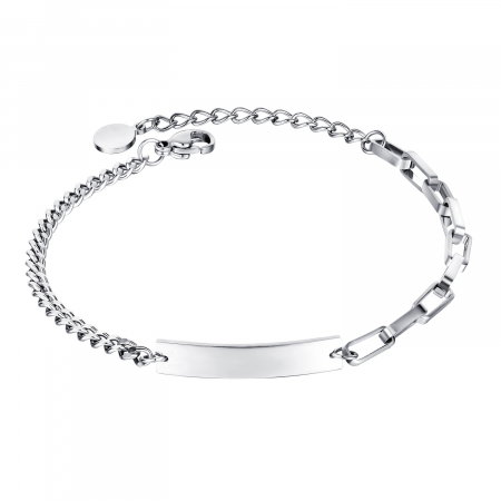 Bratara reglabila inox cu placuta