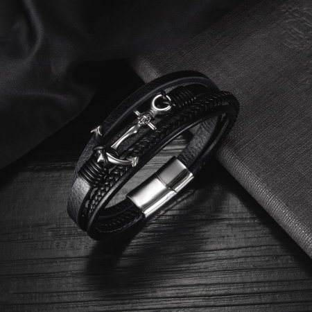 Bratara Sailor piele si inox [12]