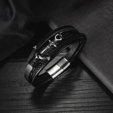 Bratara Sailor piele si inox [5]