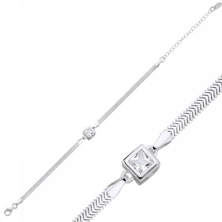 Bratara sarpe din argint cu zirconiu patrat