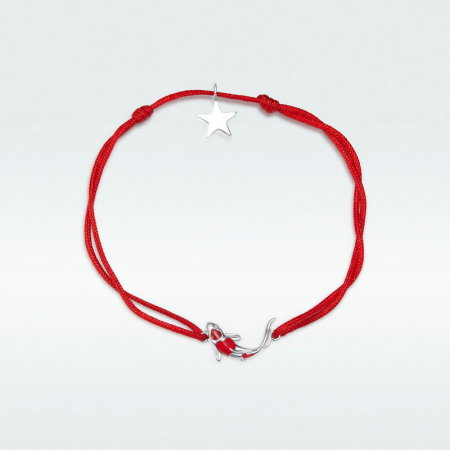 Bratara sfoara cu pestisor crap norocos koi fish si steluta din argint  placata cu rodiu [7]