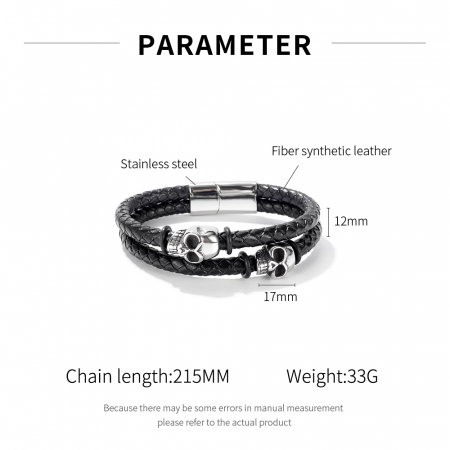 Bratara Spooky piele si inox [8]