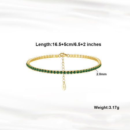 Bratara tennis argint 925 placata cu aur 14K cu zirconiu [1]