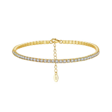 Bratara tennis argint 925 placata cu aur 14K cu zirconiu