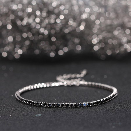 Bratara tennis argint 925 placata cu rodiu cu zirconiu [1]