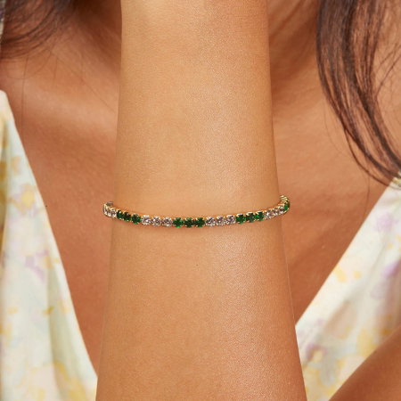 Bratara tennis argint 925 placata cu rodiu cu zirconiu [2]