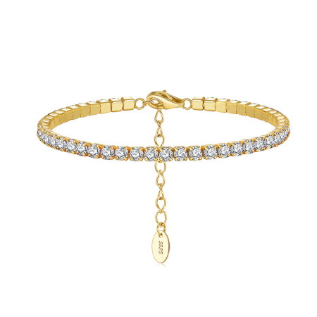 Bratara tennis argint 925 placata cu aur 14K cu zirconiu [0]