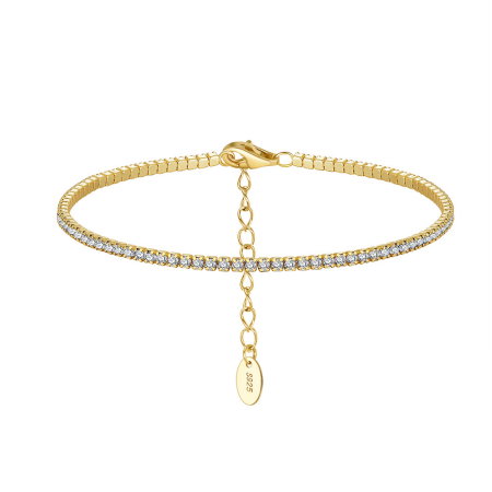 Bratara tennis argint 925 placata cu aur 14K cu zirconiu [0]