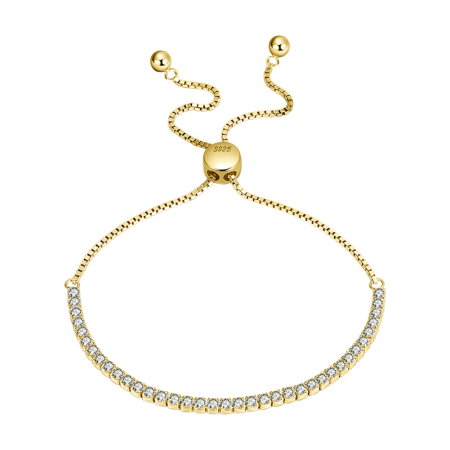 Bratara tennis argint 925 placata cu aur 14K cu zirconiu