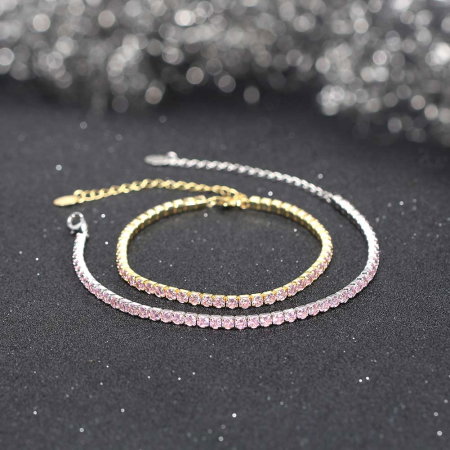 Bratara tennis argint 925 placata cu aur 14K cu zirconiu [3]