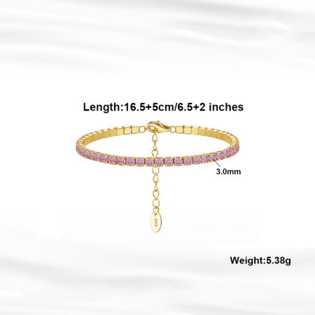 Bratara tennis argint 925 placata cu rodiu cu zirconiu [1]