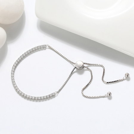 Bratara tennis argint 925 placata cu aur 14K cu zirconiu [4]