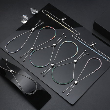 Bratara tennis argint 925 placata cu rodiu cu zirconiu [4]