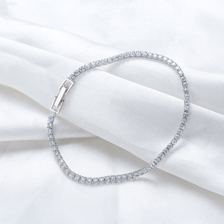 Bratara tennis argint 925 placata cu rodiu cu zirconiu 19 cm [1]