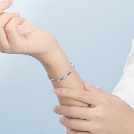 Bratara tennis argint 925 placata cu rodiu cu zirconiu [1]