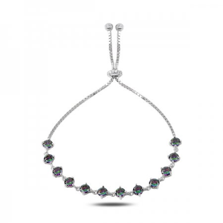 Bratara tennis din argint 925 rodiat cu zirconii topaz mistic - Be Elegant BTU0107 [0]