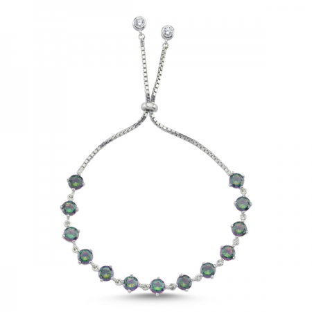 Bratara tenis din argint 925 rodiat cu zirconii topaz mistic - Be Elegant BTU0116 [0]
