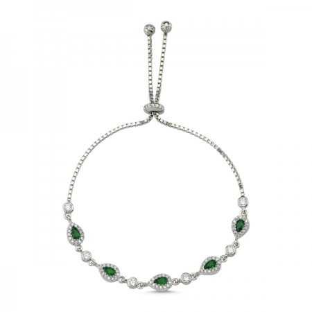 Bratara tennis din argint 925 rodiat cu zirconii verzi si albe - Be Elegant BTU0110 [0]